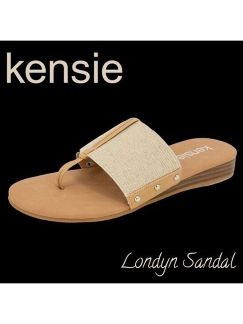 KENSIE Women's Londyn Sandal in Natural Linen